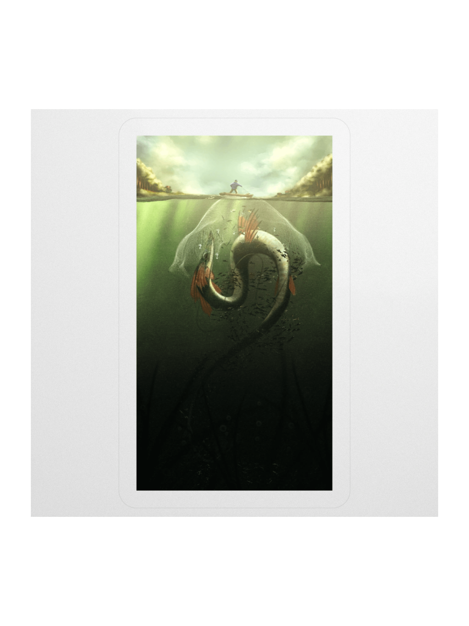 The Fisher and The River Dragon - sticker product image (2)