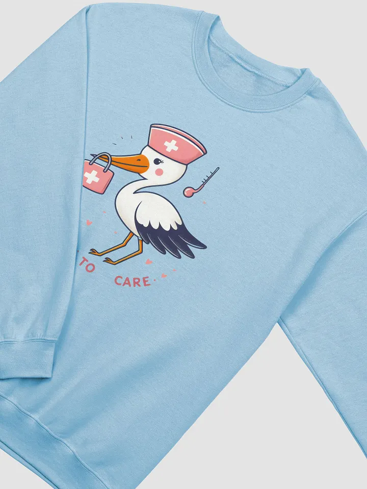 Born to Care Nurse Stork Crewneck Sweatshirt product image (14)