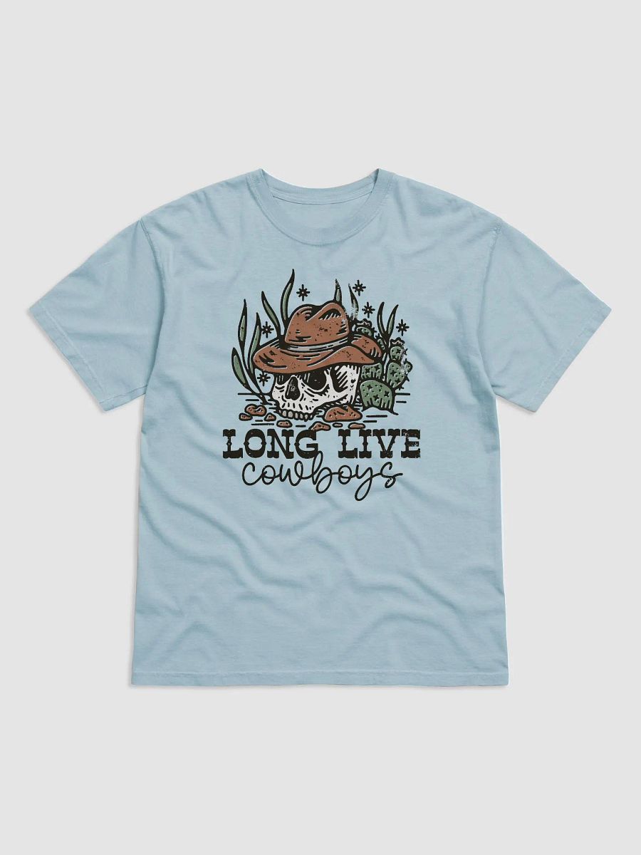 Long Live Cowboys | Funny Retro-Style Hipster Western Desert T-Shirt of a Cowboy Skull in the Desert product image (6)