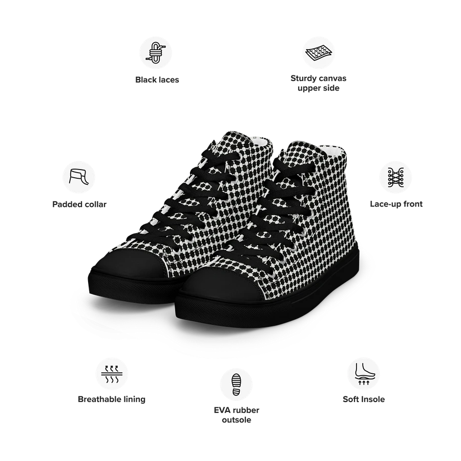 Abstract Black and White Chain Design Men's Canvas Shoe High Tops product image (23)