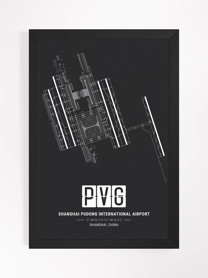 Framed Airport PVG Premium Map On Matt Paper product image (1)