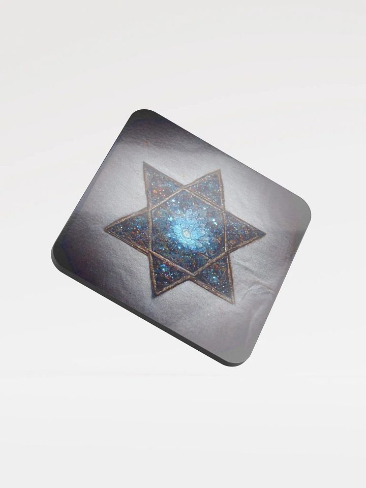 Galactic Blue Star Cork Coaster product image (1)
