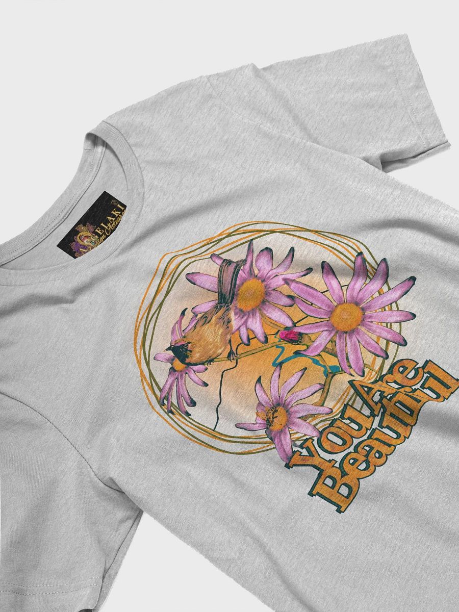 Unisex Kinship - You are Beautiful - Daisy and Bellbird 60s vibe Tee (Heather version shirts) product image (7)