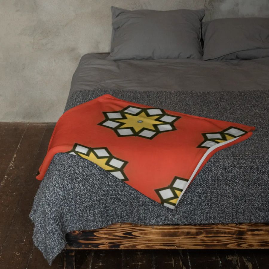 Red Yellow & Grey Star Throw Blanket product image (12)