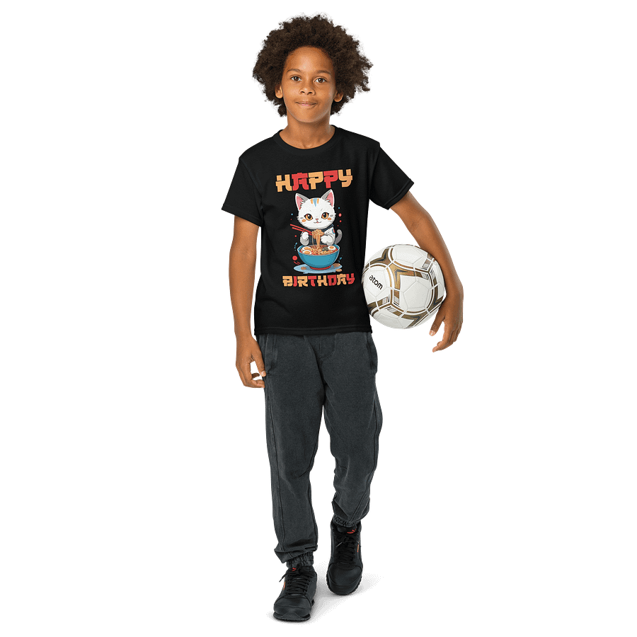 Happy Birthday (Cat With Noodles) T-Shirt For Kids product image (12)