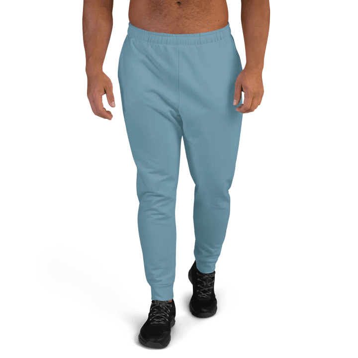 Plain Medium Light Blue Soft Summer Recycled Polyester Premium Men's Joggers by Treasure Pie product image (1)