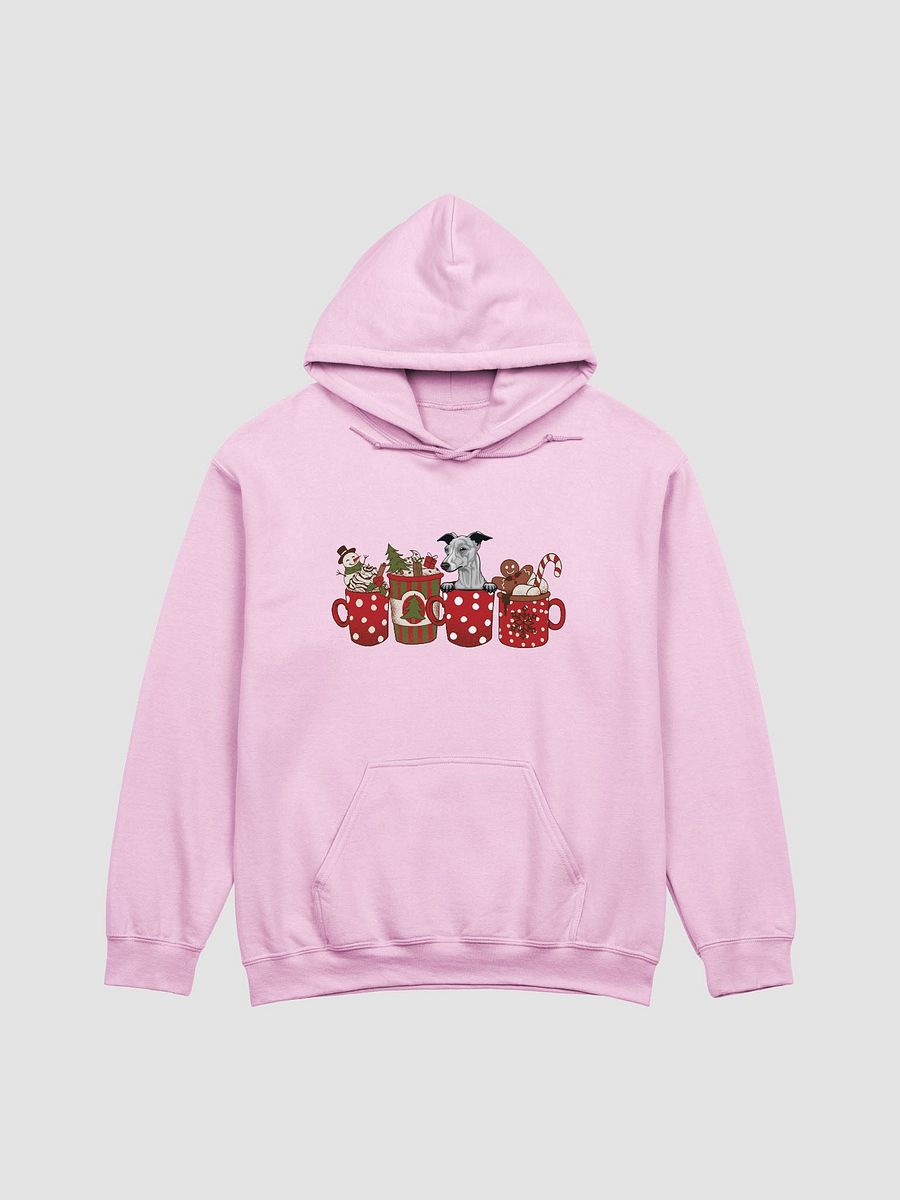 Cute Italian Greyhound(Blue) in a Christmas Cup Hooded Sweatshirt | Funny Christmas Iggy Pup in a Cup product image (9)