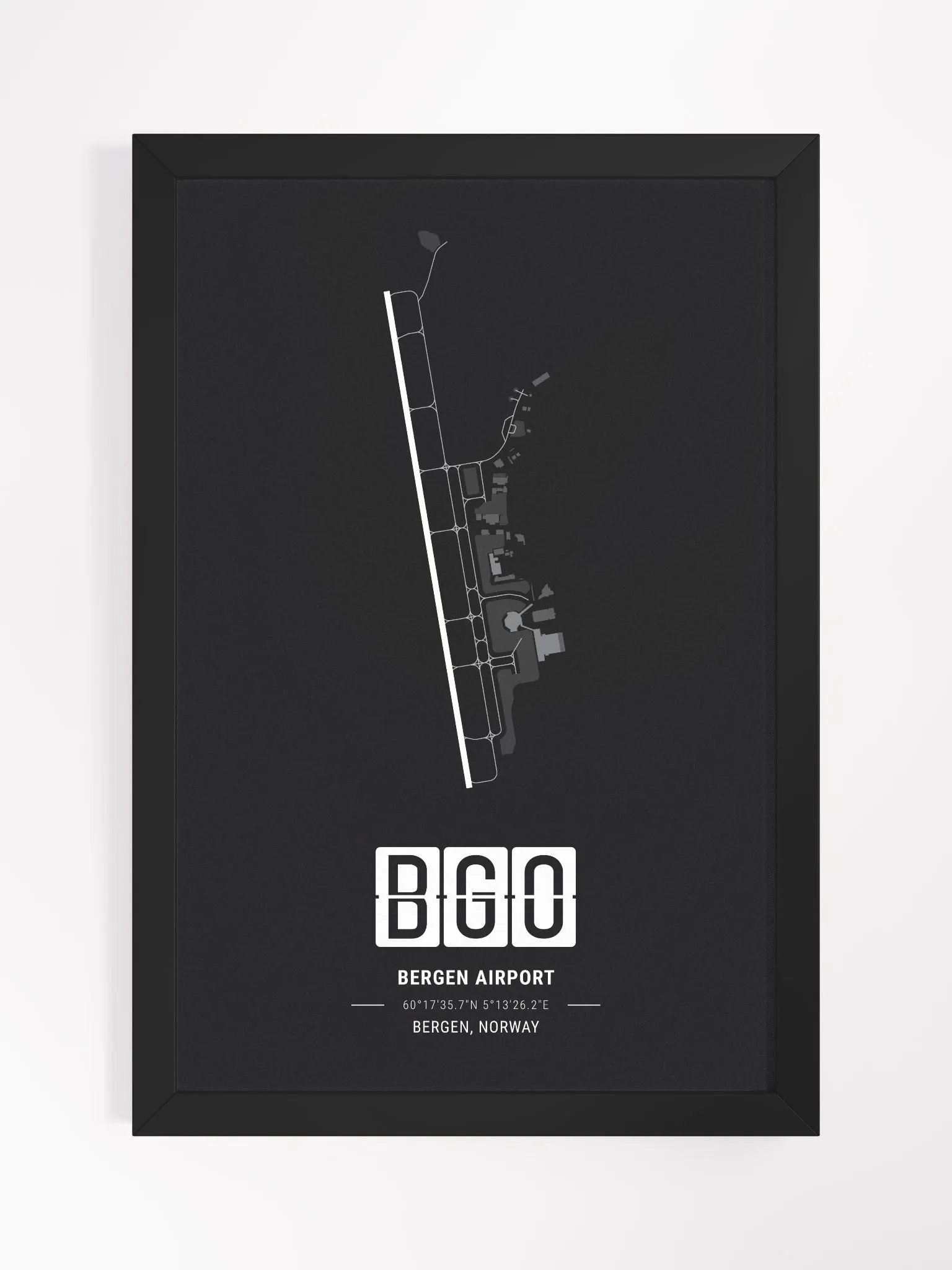 Framed Airport BGO Premium Map On Matt Paper product image (1)