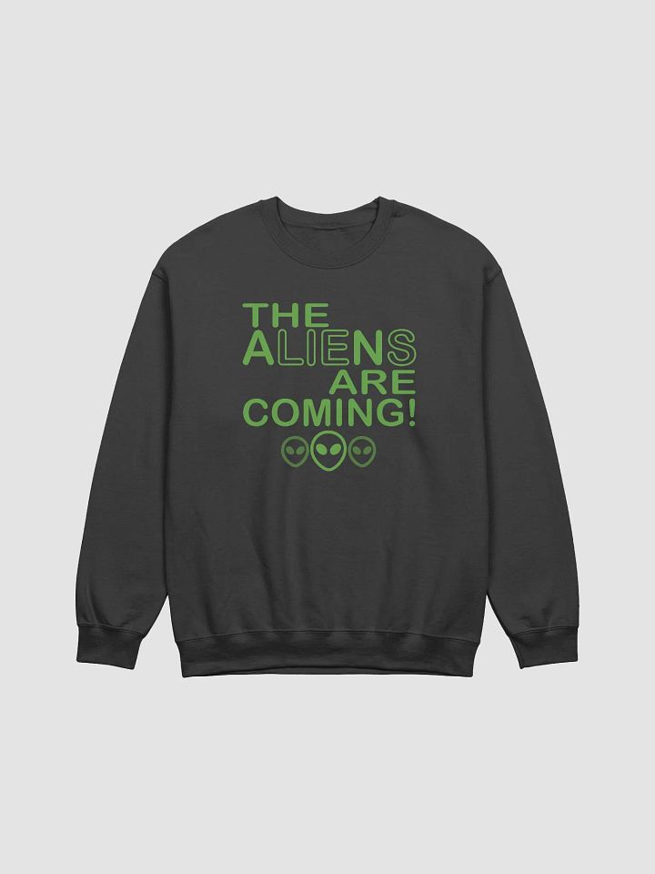 The Aliens Are Coming! - Green - Gildan Classic Crewneck Sweatshirt product image (2)