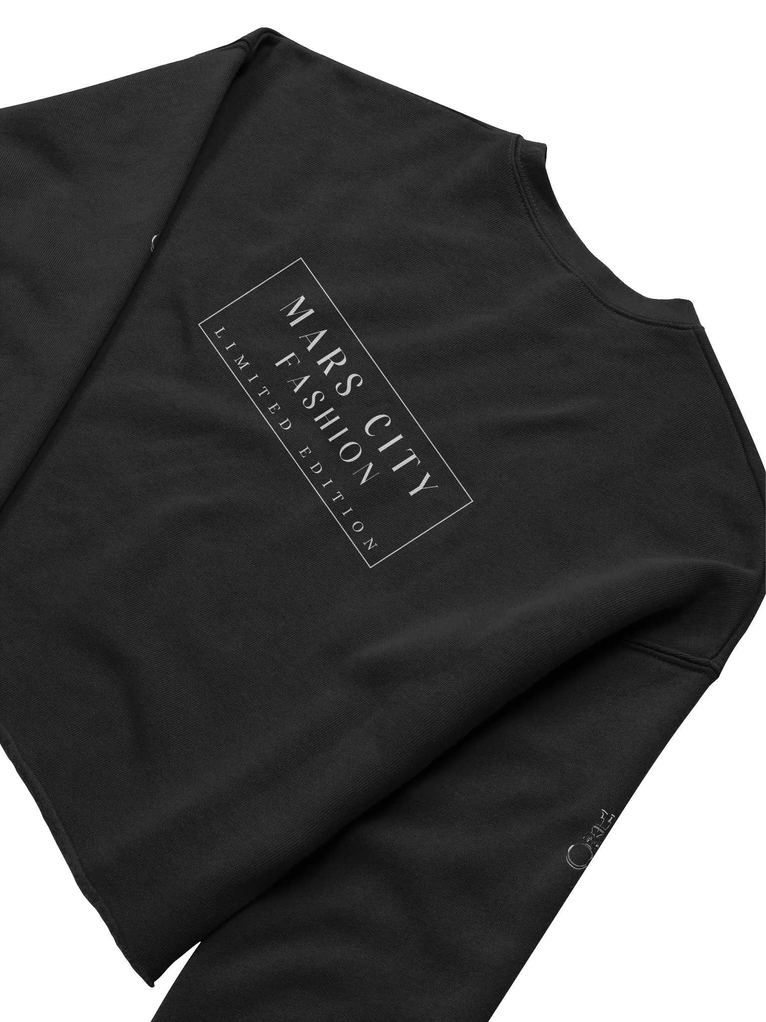 MARS CITY Double White Oultine Astronaut Cropped Sweatshirt product image (6)