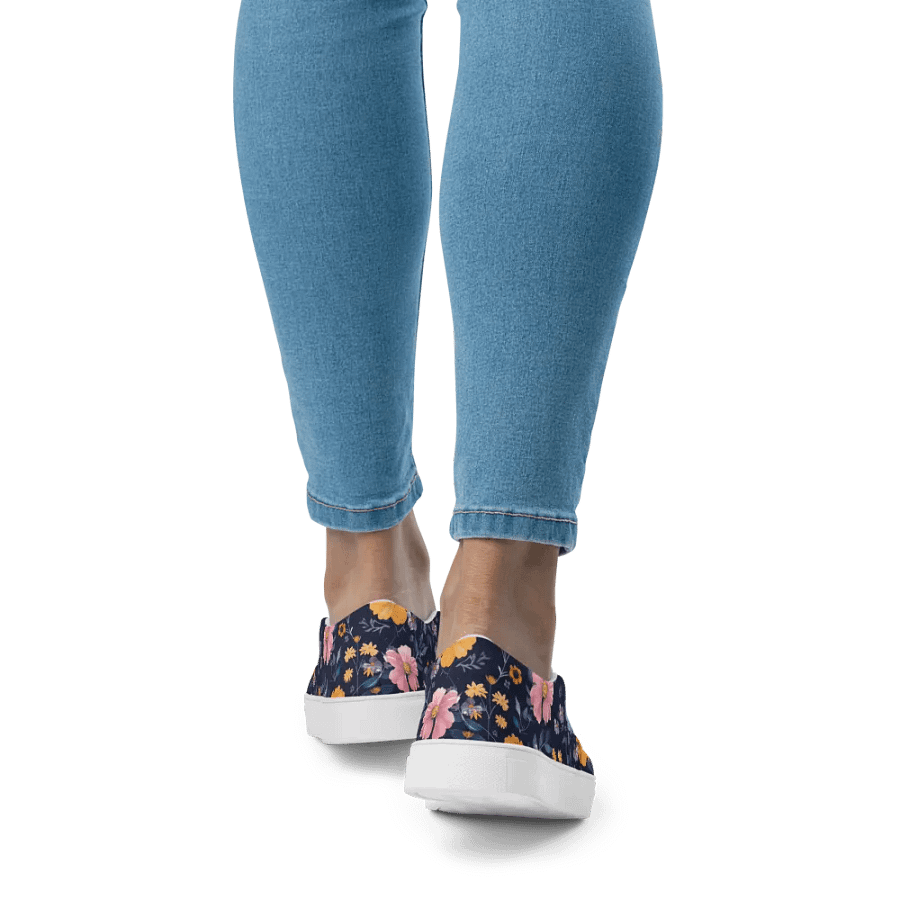 Multicolor Floral Pattern Women's Slip-On Canvas Shoes by Treasure Pie product image (11)
