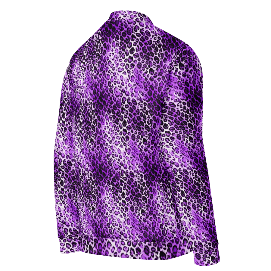 Purple Leopard Pattern Bomber Jacker product image (4)