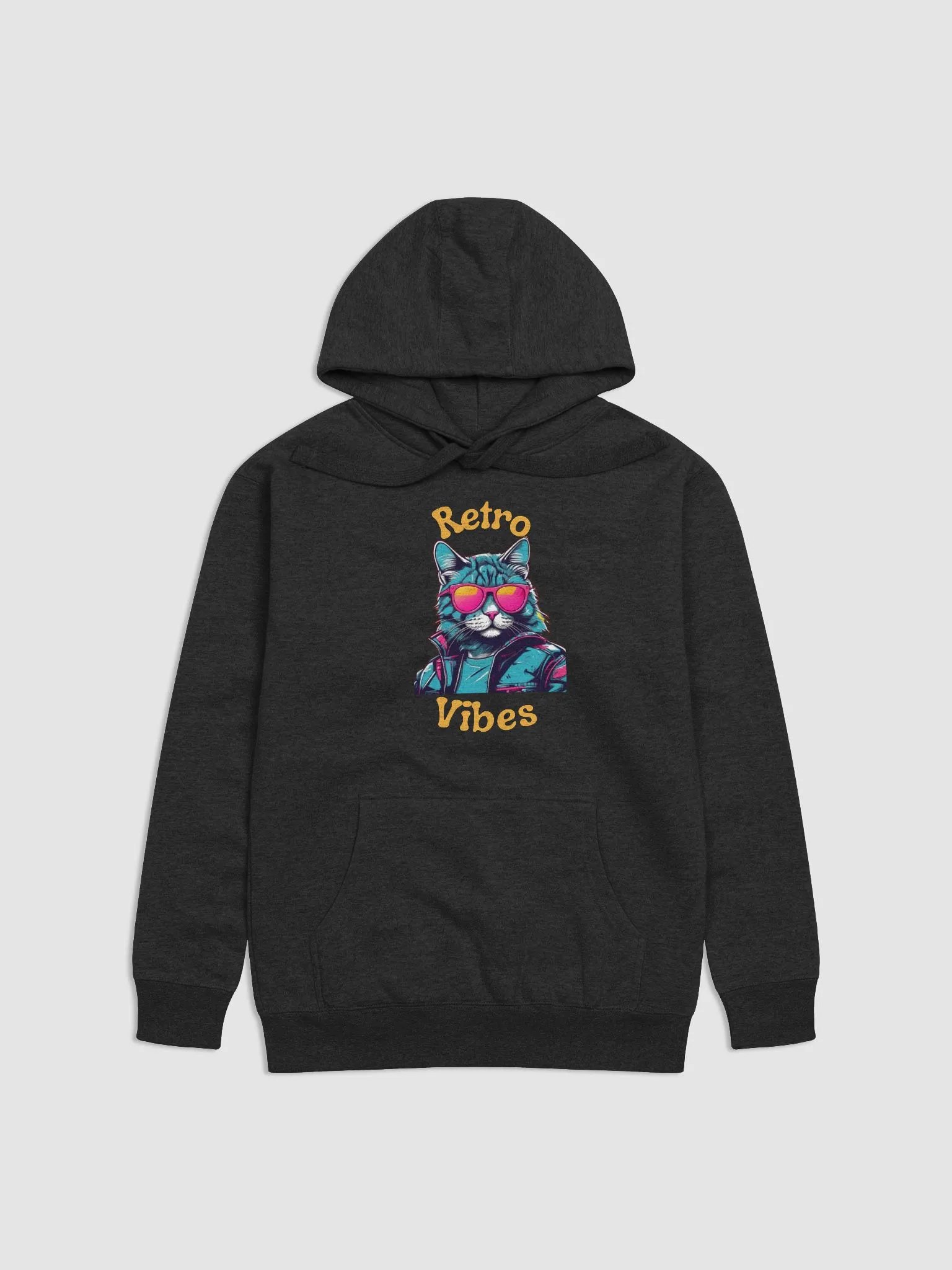Retro Vibes Illustrated Cat Premium Hoodie product image (1)
