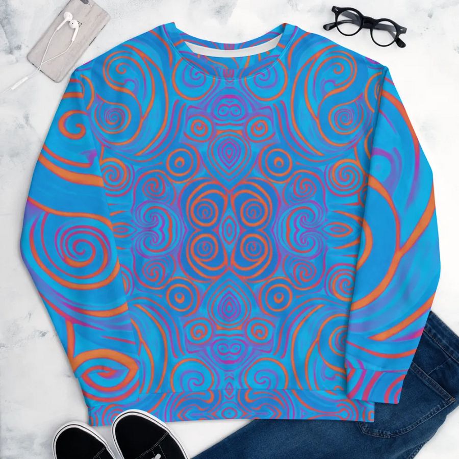 Funky Blue Dreams Liquid Tie-Dye Sweatshirt product image (4)