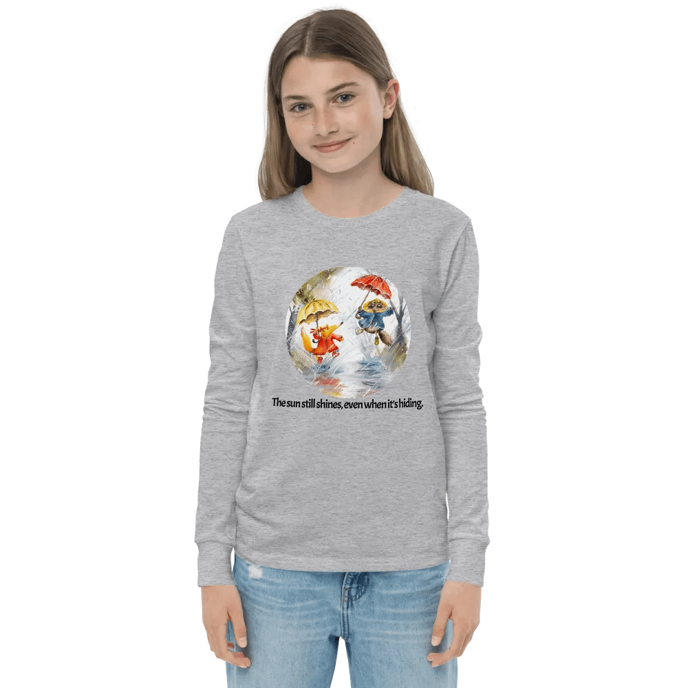 Rainy Day Tanuki & Fox-Youth Long Sleeve T-Shirt product image (1)