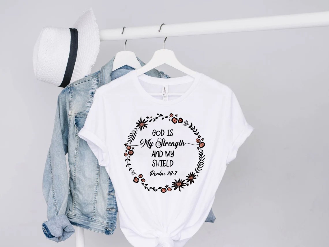 GOD IS MY STRENGTH AND MY SHIELD T-SHIRT & DAILY DEVOTIONAL JOURNAL BUNDLE product image (6)