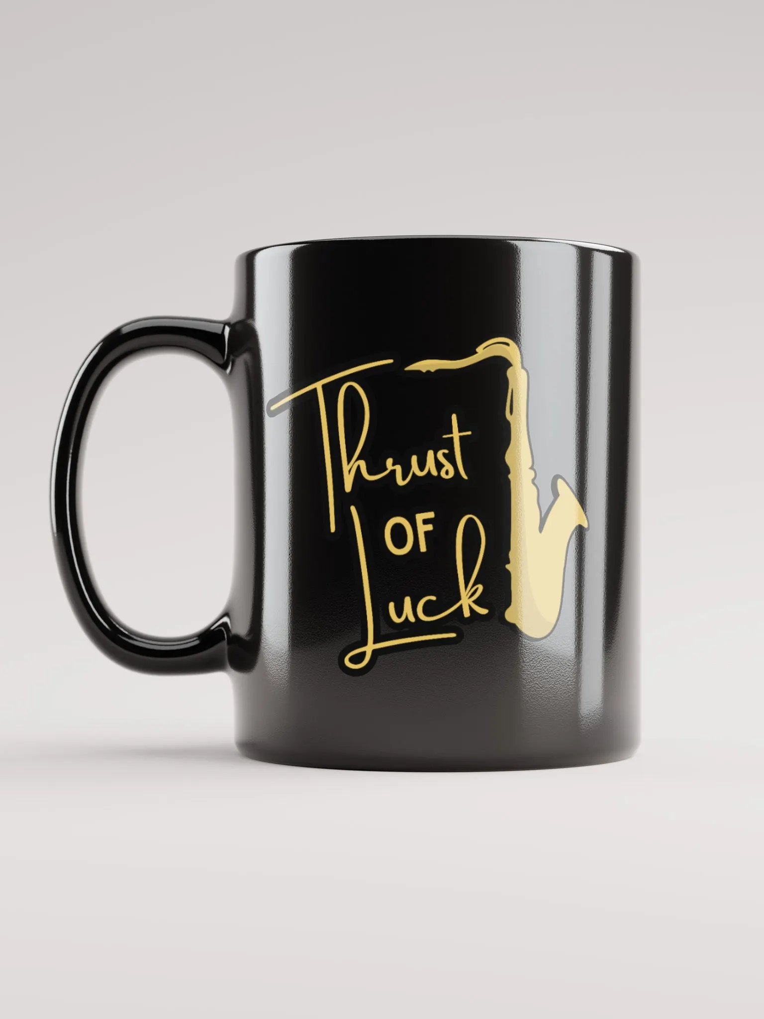 Thrust of Luck Black Glossy Mug product image (1)