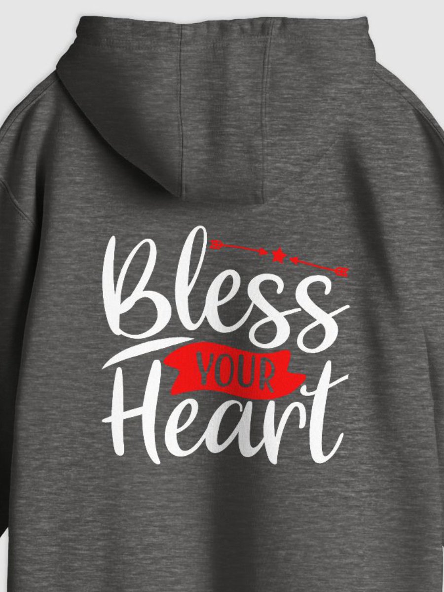 Bless Your Heart Pullover Hoodie (Back Only, White Text) product image (2)