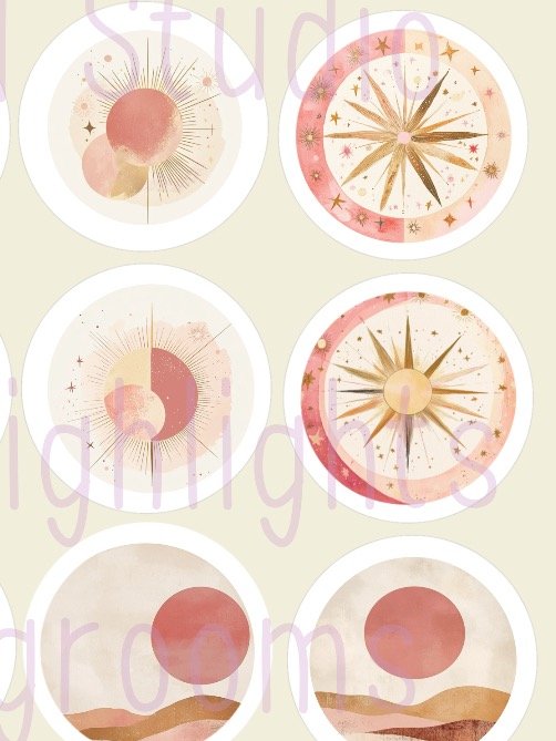 Celestial Sunrise Instagram Highlight Covers | Set of 15 Boho & Abstract Sun Icons | Cosmic Earthy Aesthetic product image (4)