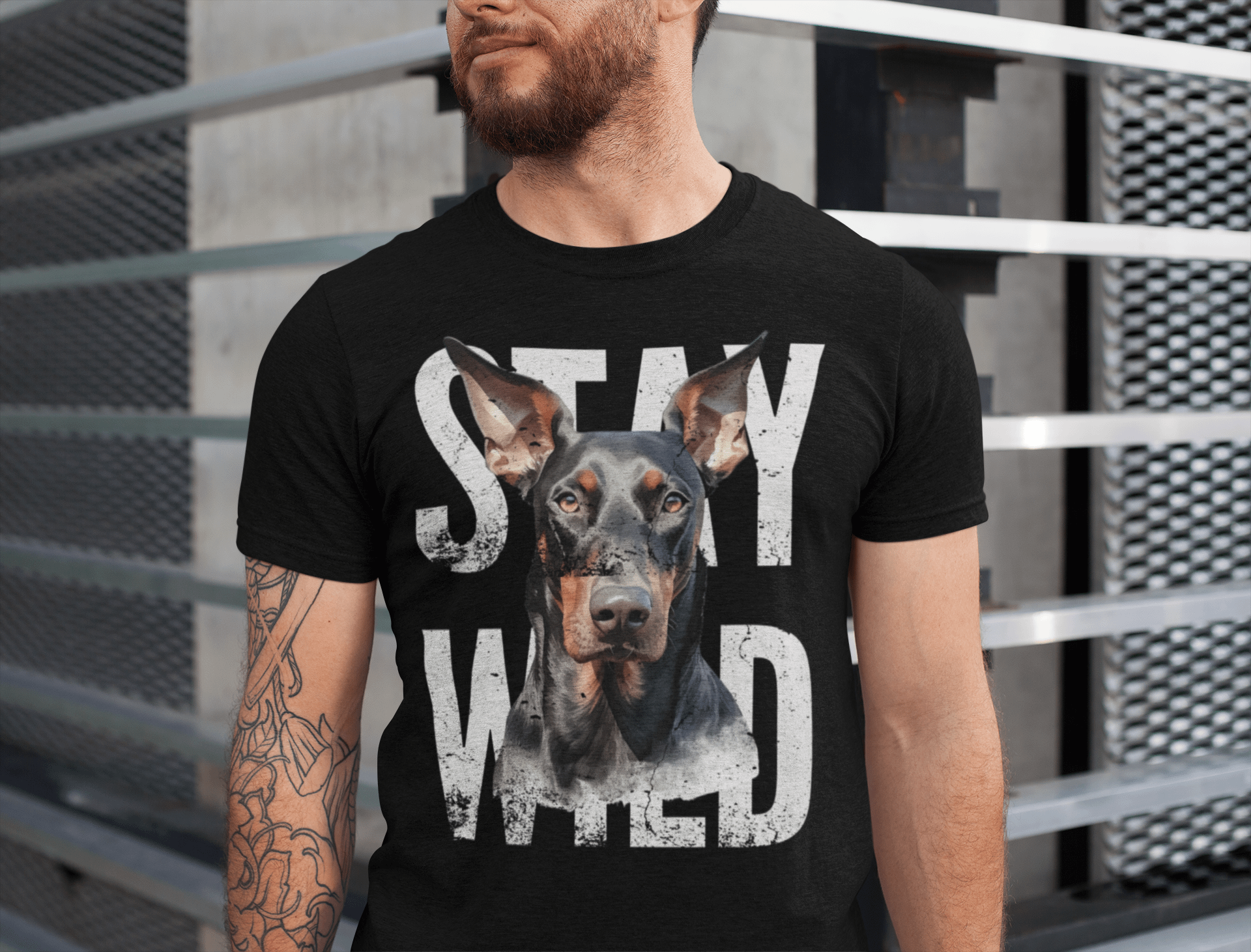 Stay Wild Doberman Regular Fit T-shirt product image (3)
