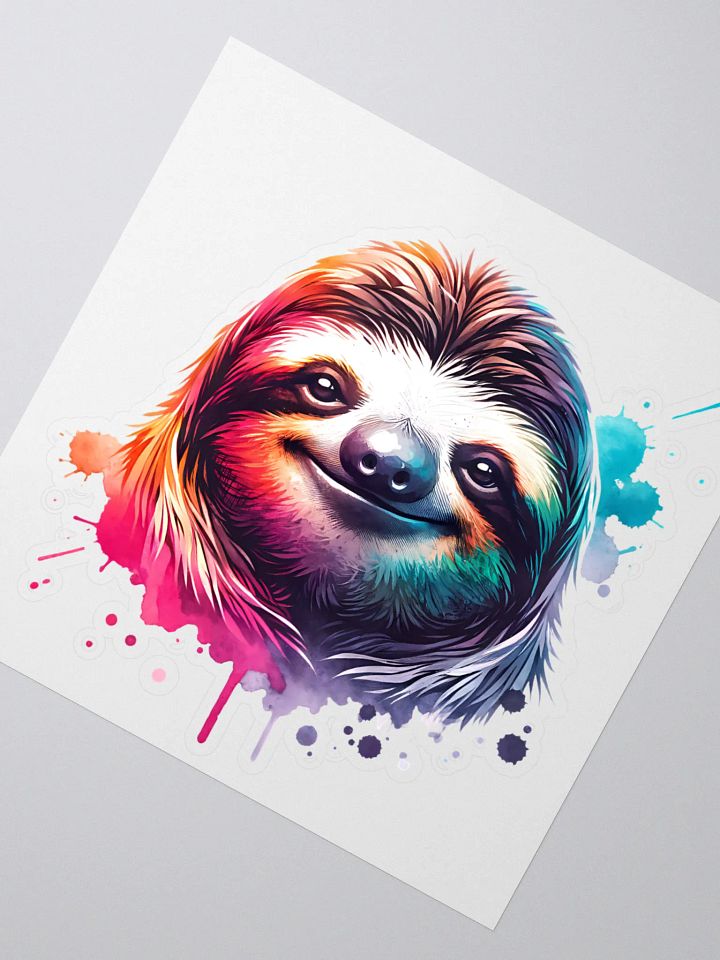 Watercolor Sloth Kiss Cut Sticker product image (2)