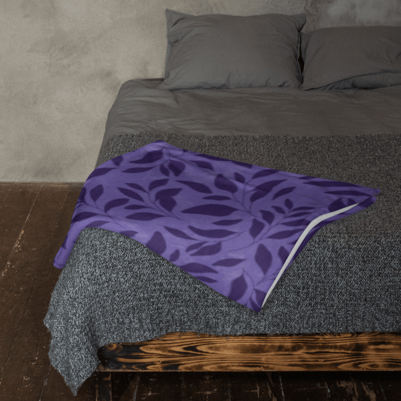 Midnight Foliage Purple Throw Blanket product image (3)