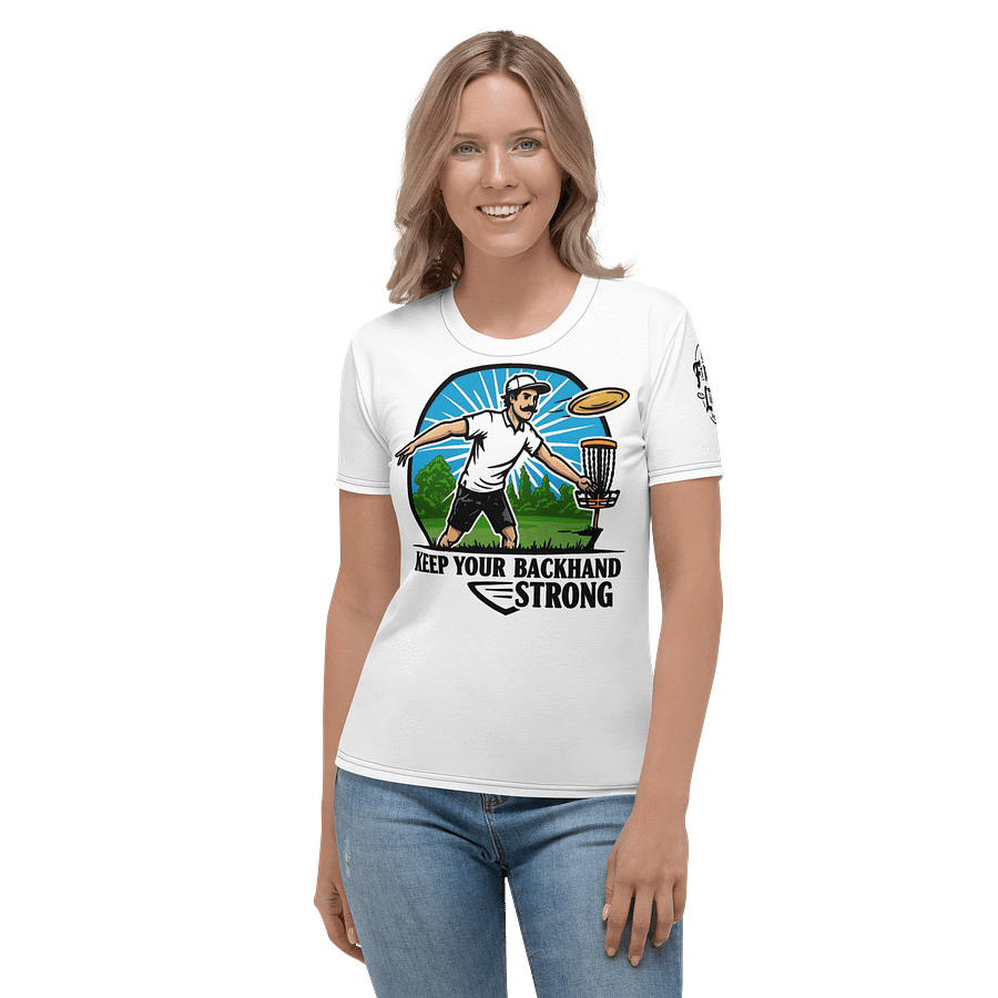 Fancy Lads Women's White T-shirt "Keep Your Backhand Strong" product image (4)
