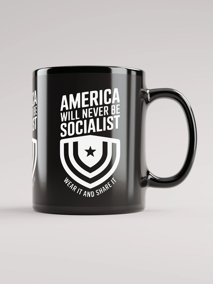 "America Will Never Be Socialist" Mug - White Ink product image (1)