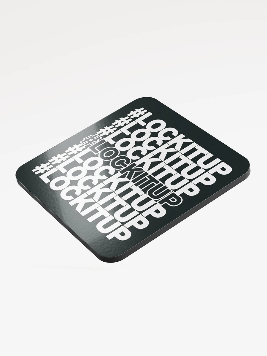 #LOCKITUP - Glossed Cork Coaster (Black) product image (3)