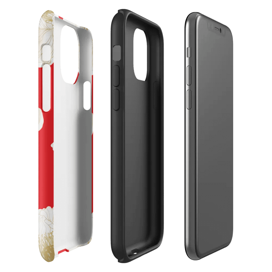 'Golden Blossoms' Red iPhone® Tough Case product image (4)