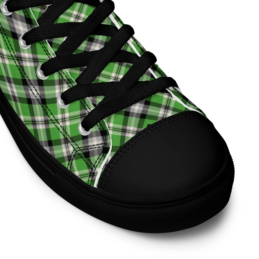 Bright Green Plaid Men's High Top Shoes product image (11)