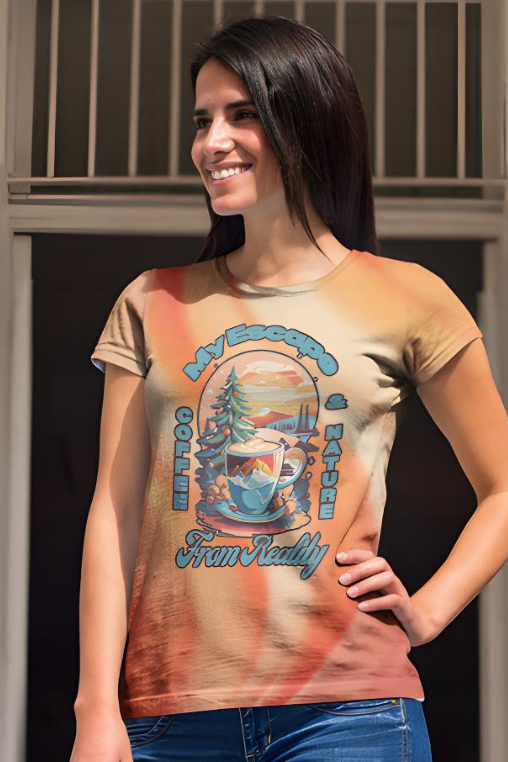 My Escape from Reality Coffee and Nature All Over Print T-shirt product image (1)