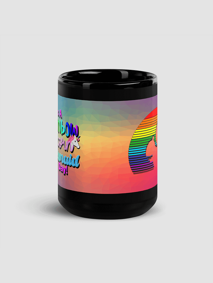 Rainbow Unicorn Squirrel Pride 15oz Black Mug product image (2)