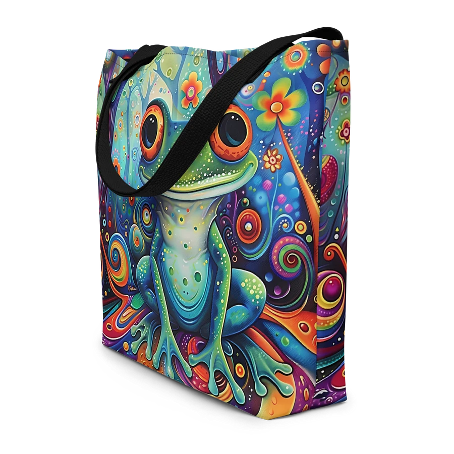 Tote Bag: Psychedelic Frog Enchanted Forest Colorful Playful Design product image (4)