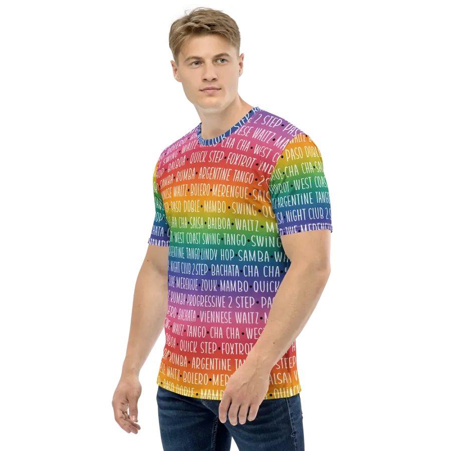 Men's Ballroom Dance Crew Neck T-shirt Rainbow product image (3)