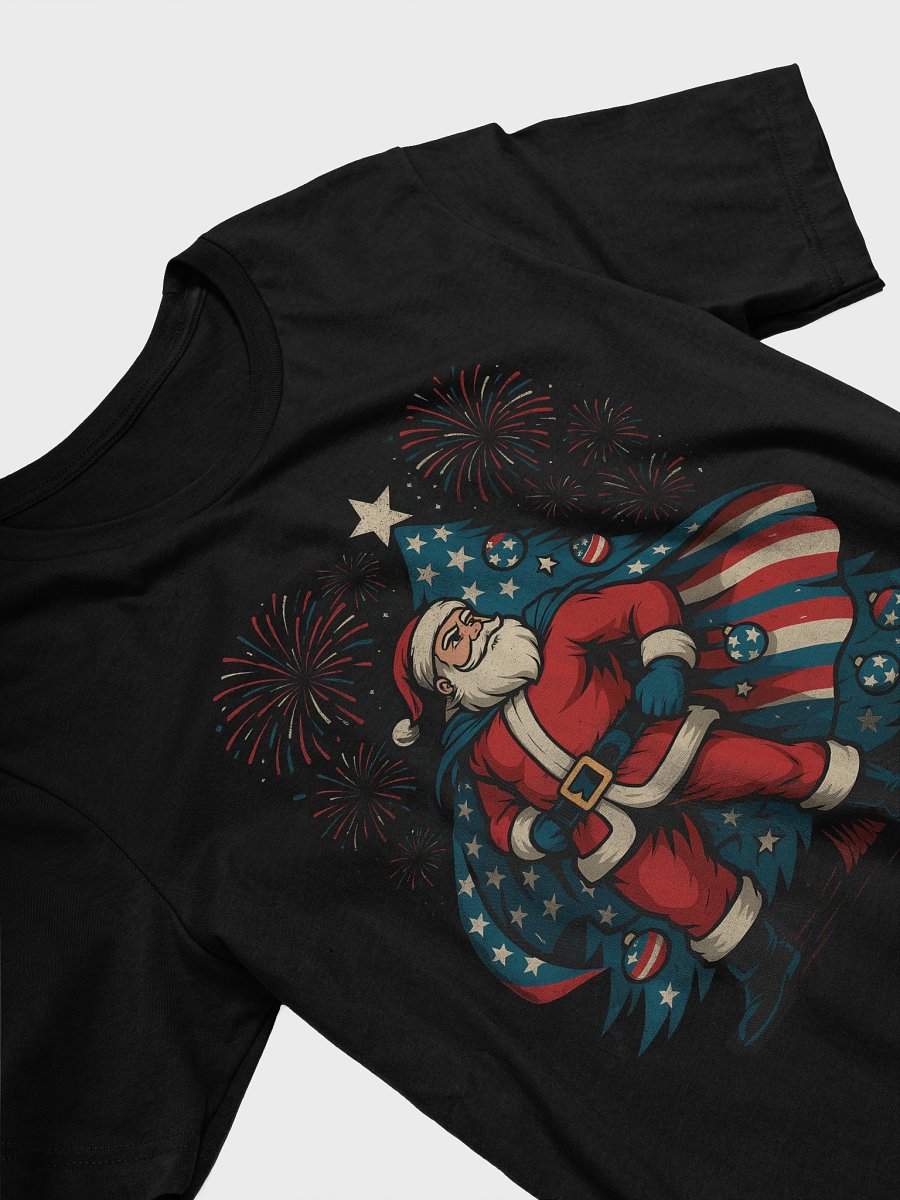 Patriotic Santa Claus American Flag Superhero Christmas Tree T-Shirt product image (9)