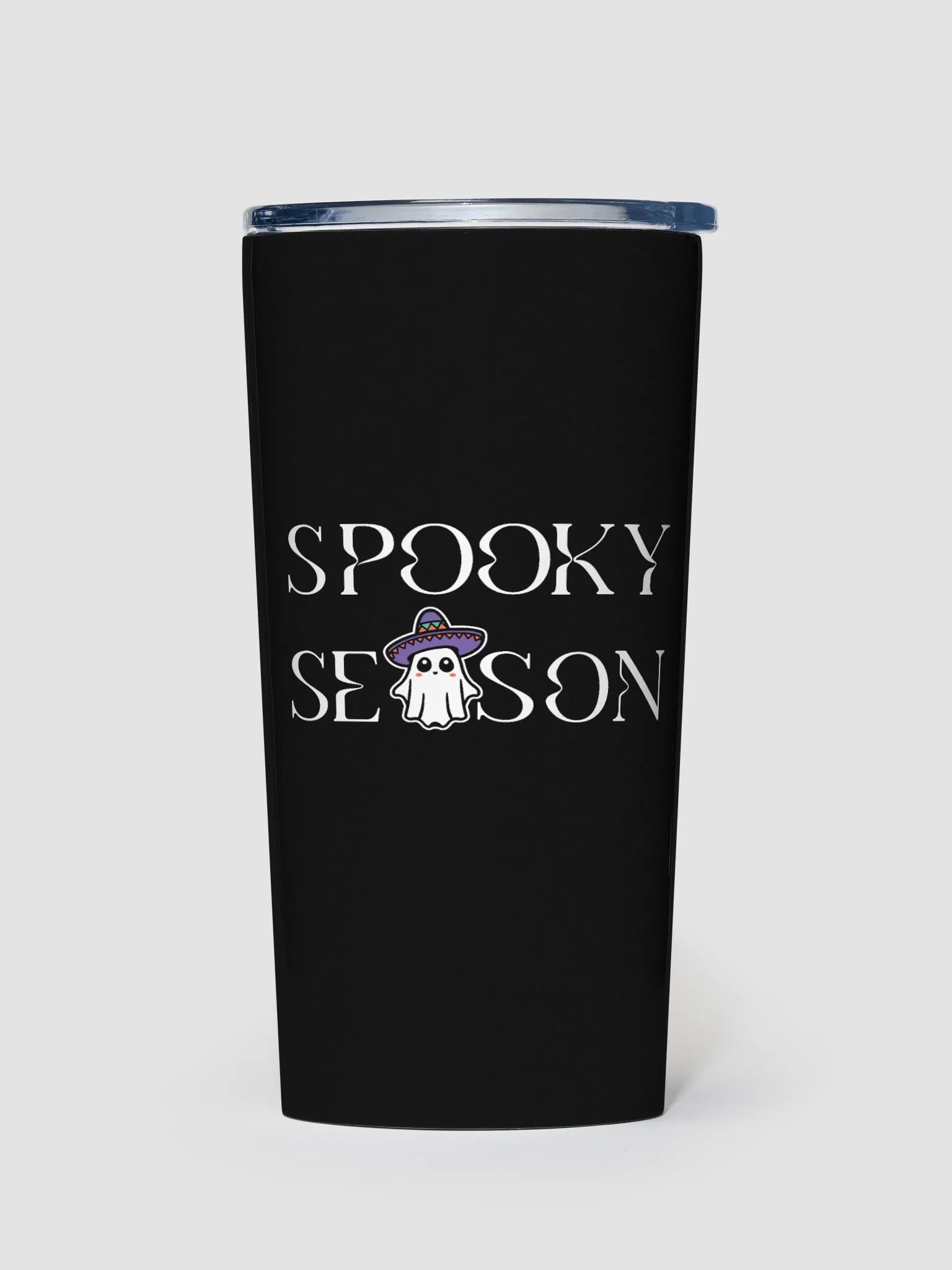 Spooky Season Sombrero Ghost Black 20oz Stainless Steel Tumbler product image (1)