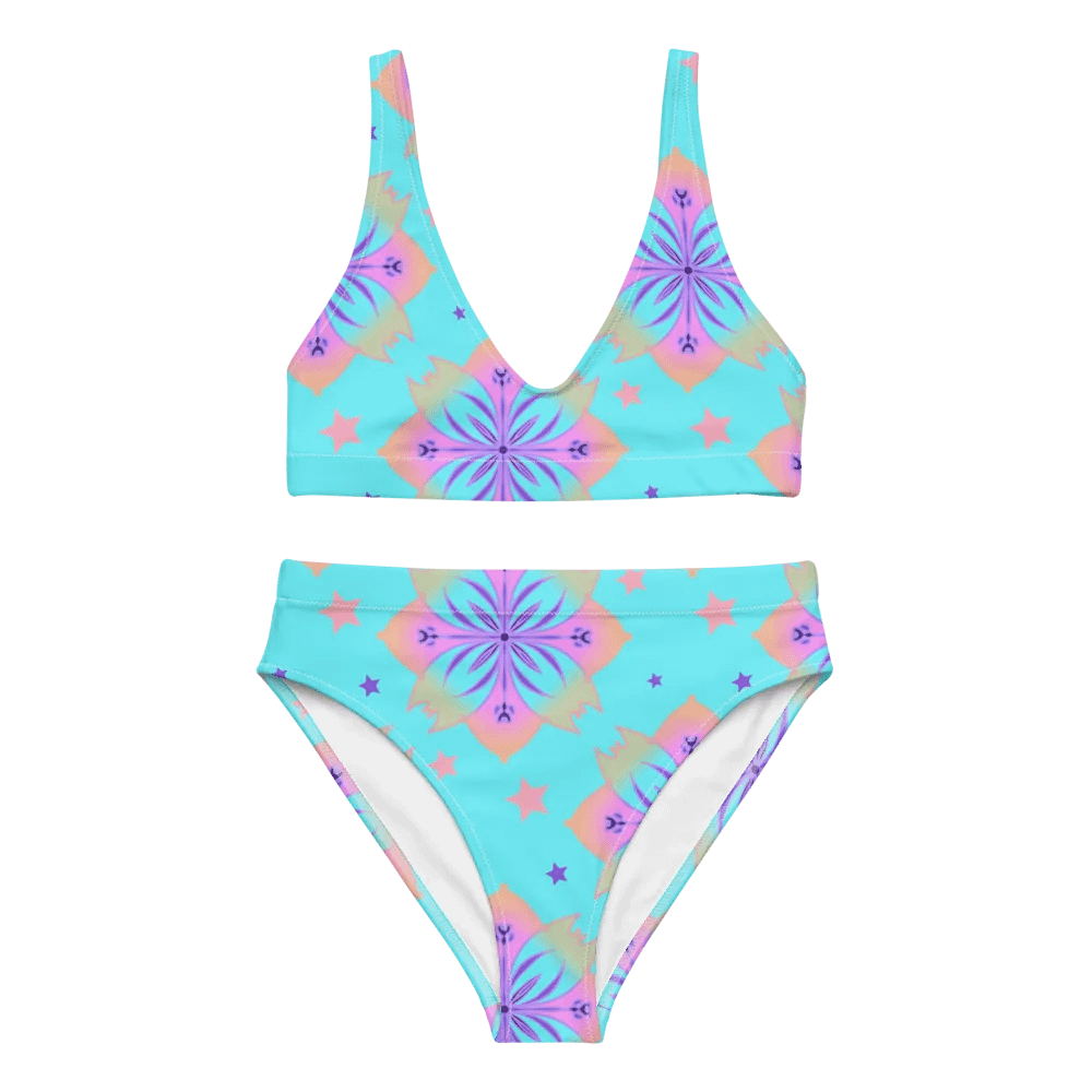 Pretty Pastel Bow Pattern High Waisted Bikini product image (9)