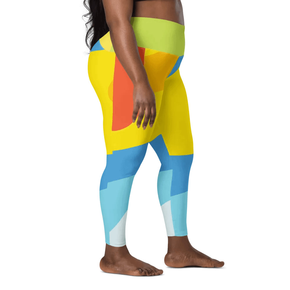 All-Over Yellow/Orange/Aqua Geometric Leggings product image (8)