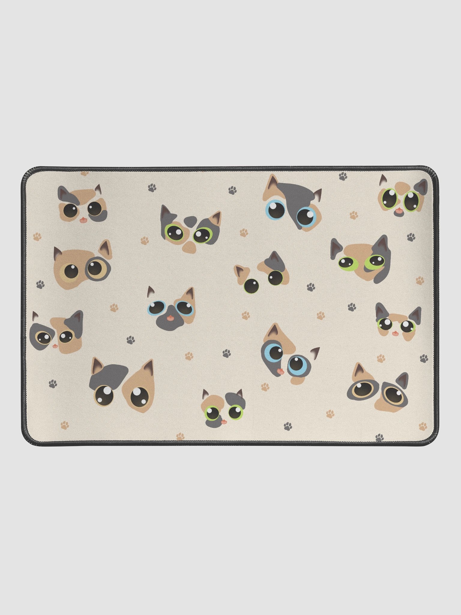 Cute Calico Cat Faces (Multicolor Eyes) Desk Mat 12" x 18" product image (1)
