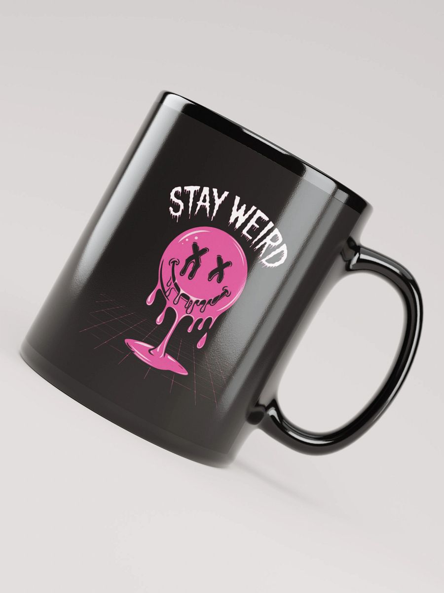 Stay Weird Black Glossy Mug product image (8)