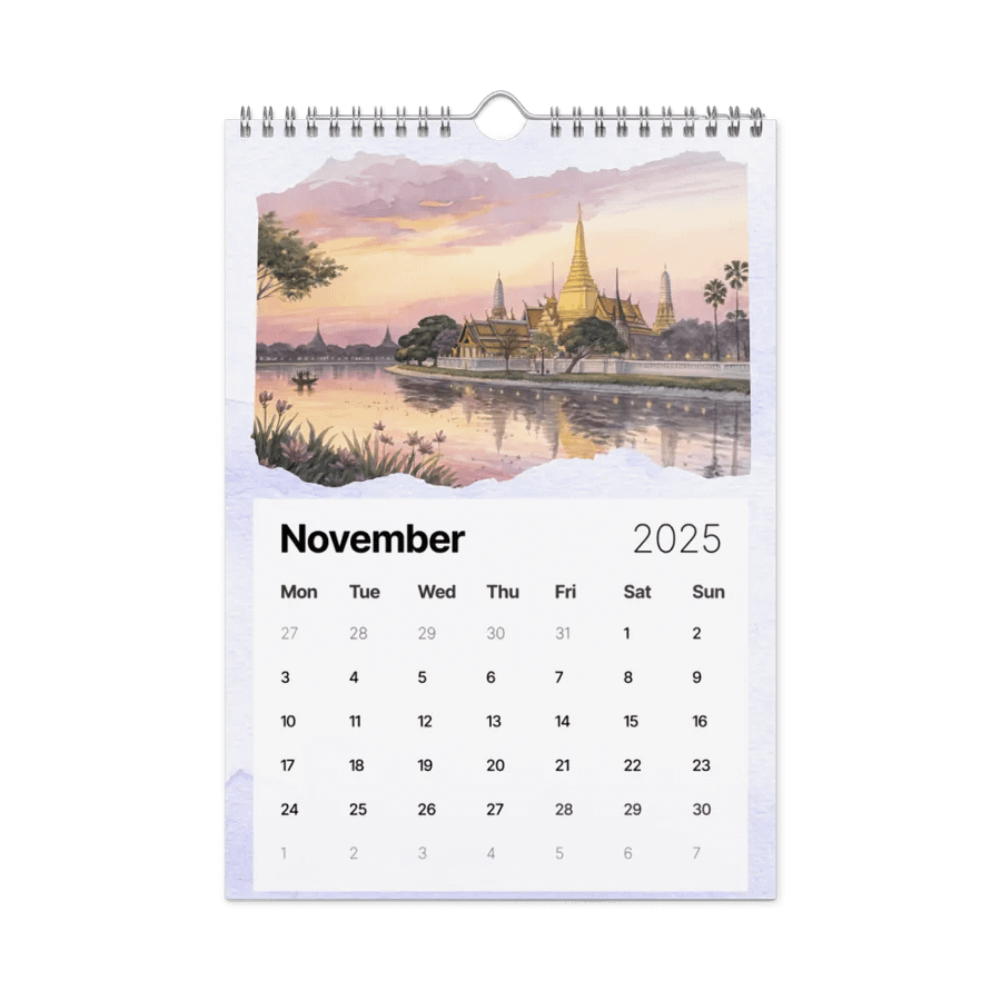 WORLD CAPITALS WATERCOLOR WALL CALENDAR 2025 product image (11)