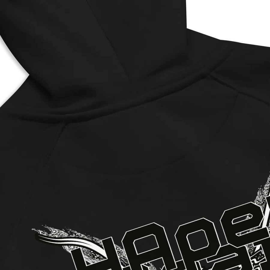 Unisex Eco Raglan Hoodie - Black HApex Gear White Logo product image (10)
