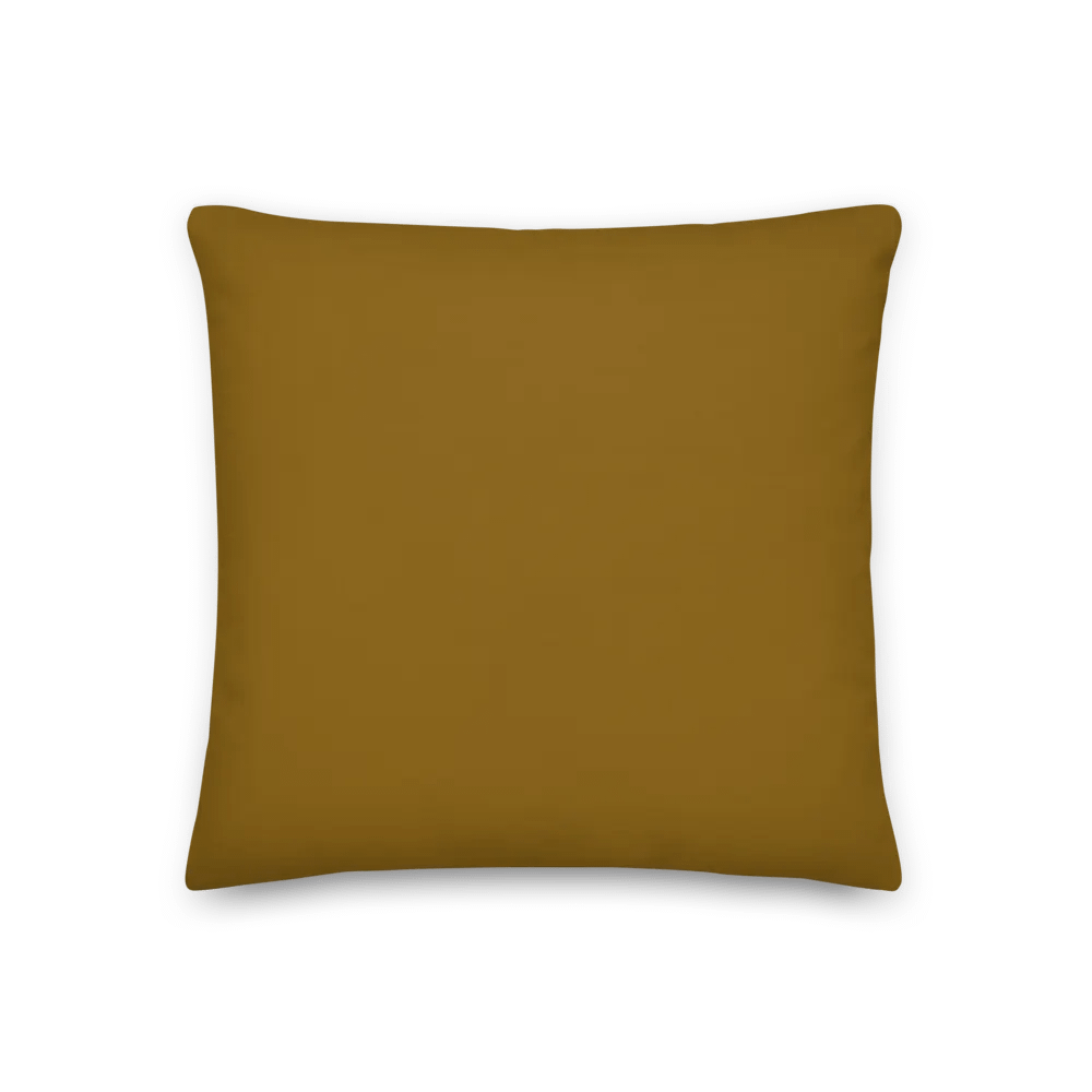 Brown and Mustard Yellow Retro Style Pillow – Pattern & Solid Dual-Sided Design product image (2)
