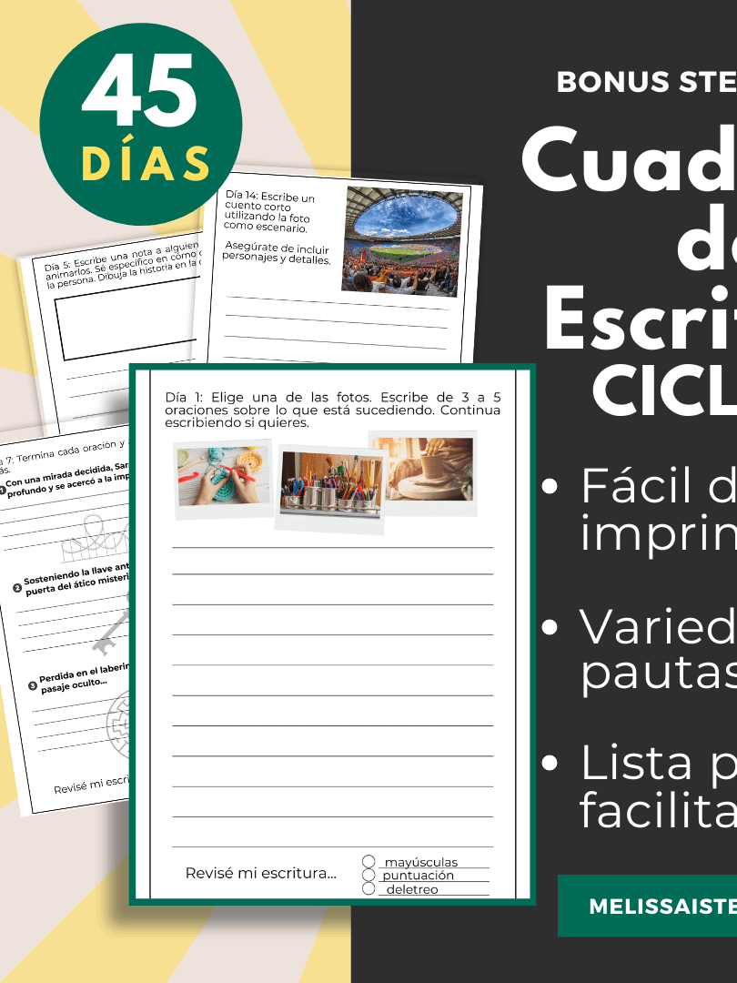 Daily Spanish Writing Warm-Up Journal Revisión, Escritura Diaria FULL YEAR product image (4)