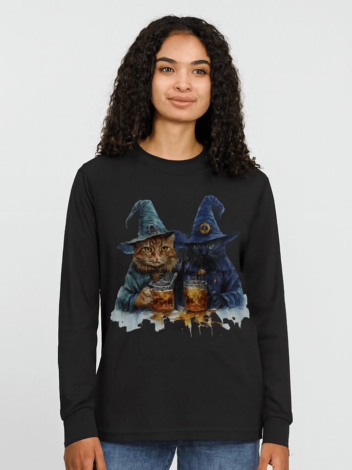 Whimsical Wizard Cats Long Sleeve T-Shirt product image (1)