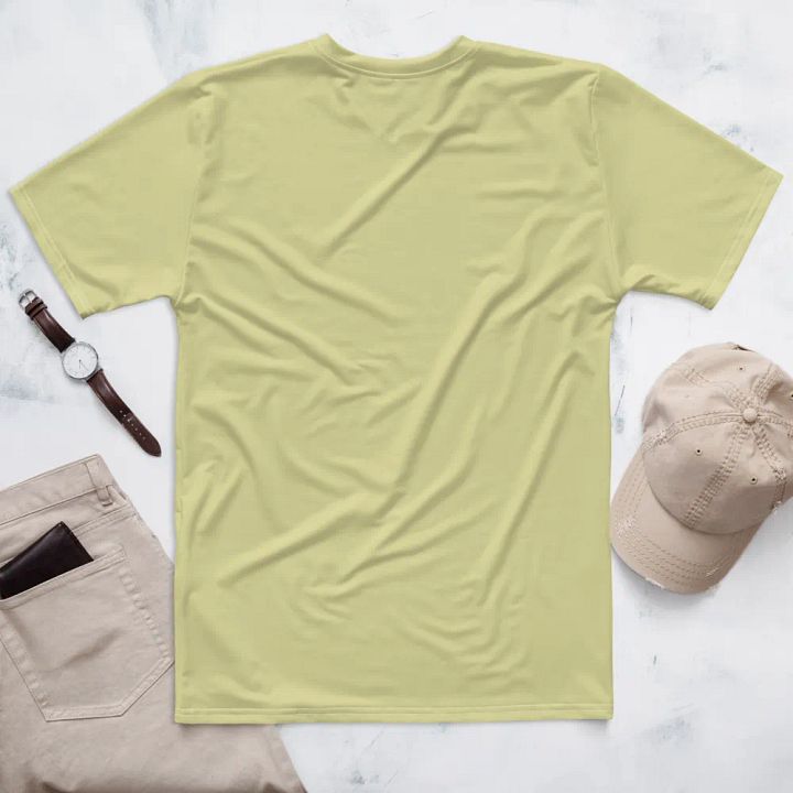 Plain Light Yellow True Summer Men's Crewneck Polyester Heavyweight Premium T-Shirt by Treasure Pie product image (2)
