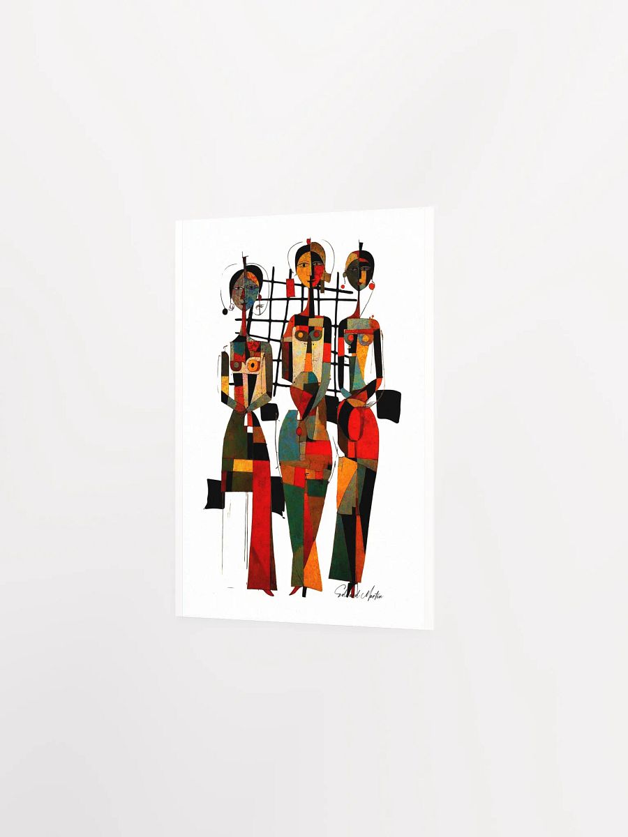 'Kiki Girls' by Edward Martin-Mixed Media Collage-Abstract Geometric Figures Poster product image (3)