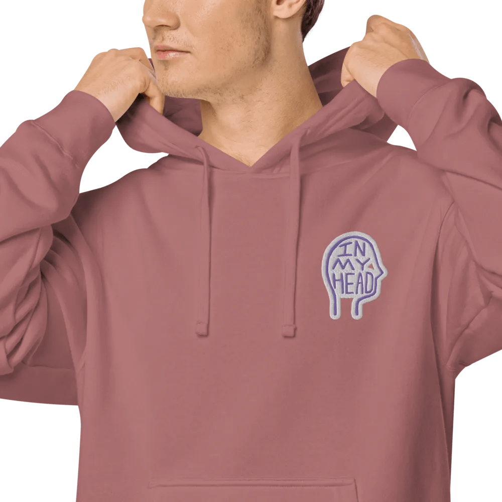 In My Head (L.C. purple bubble design) embroidered pigment hoodie product image (7)
