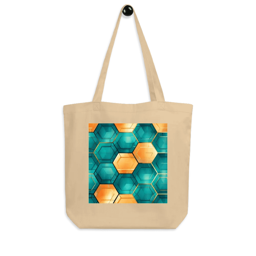 Hexagonal Harmony: Teal and Gold Geometric Fusion product image (7)